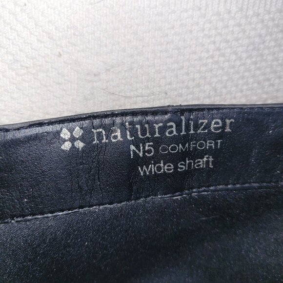 Naturalizer 5N Black Leather Heeled Boots - Picture 5 of 16